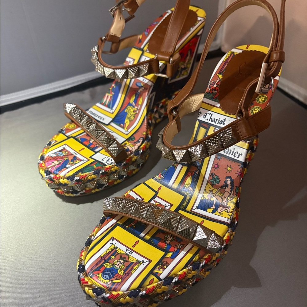 Christian Louboutin Multicolor Tarot Wedge Sandals